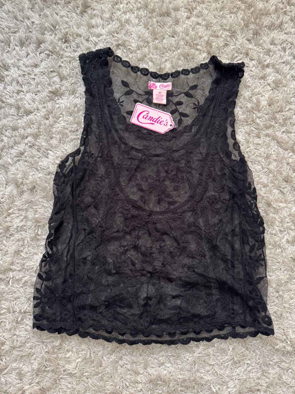 Sheer Black Lace Tank Top